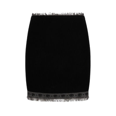 Chiara Ferragni Skirt Logo Mania Knit Black