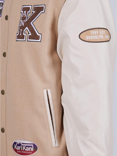 Karl Kani Jacket College Hooded Block Sand-Off-White