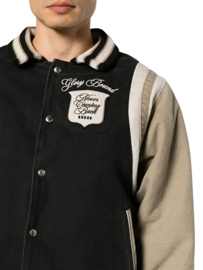 Rhude Jacket Varsity Washed Canvas Black-Grey