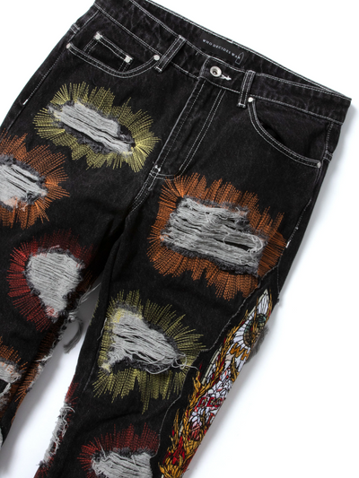 Who Decides War Jeans All Over Embroidery Denim Multi