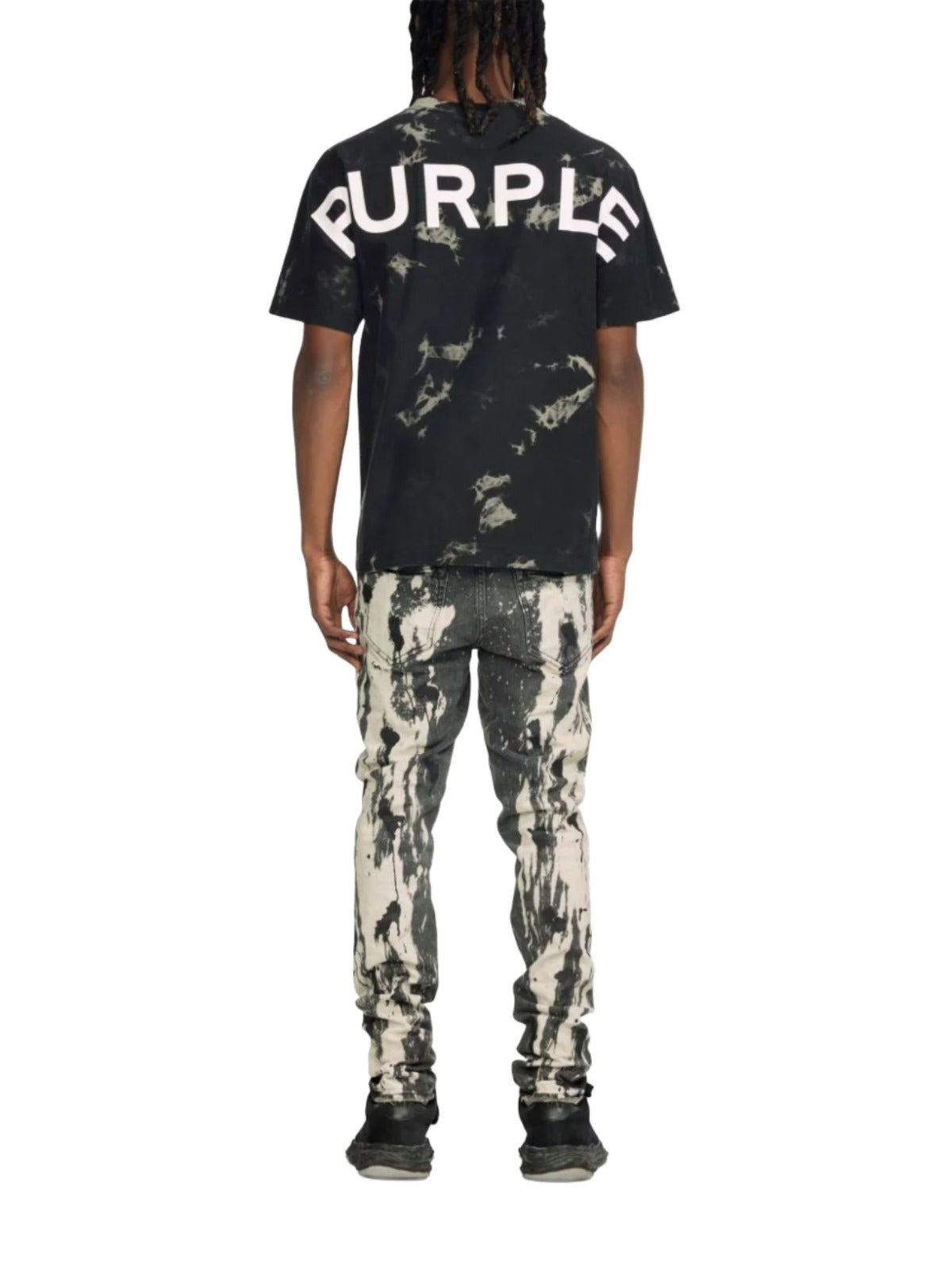 Purple Jeans Spill Bleach Paint Black