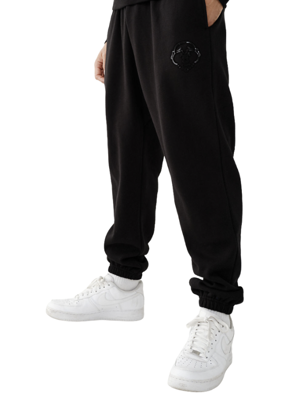 True Religion Track Pants Mono Logo Black