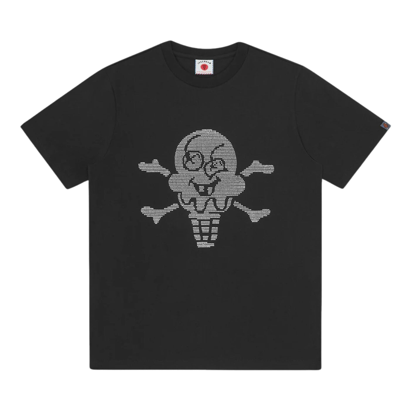 Ice-Cream T-Shirt Rhinestone Cones & Bones Black