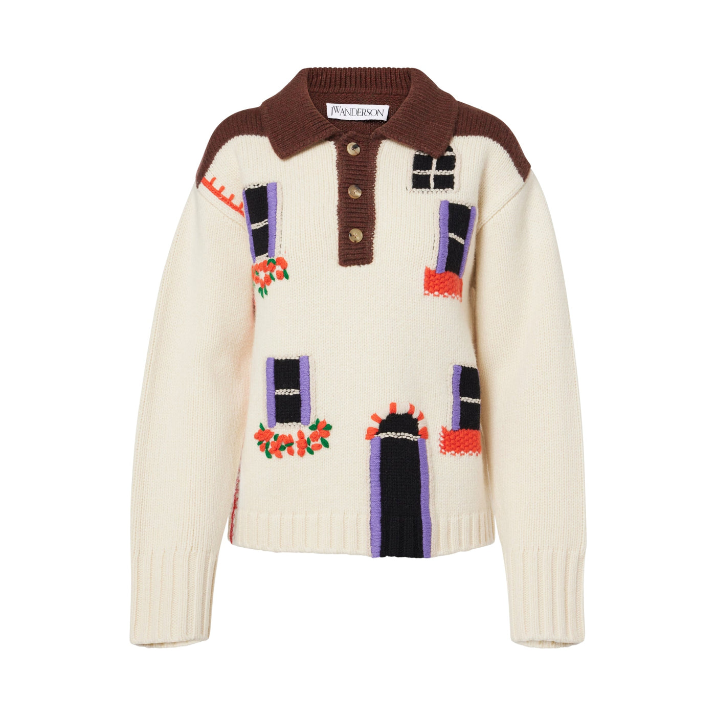 Jw Anderson Sweater House Polo Flax