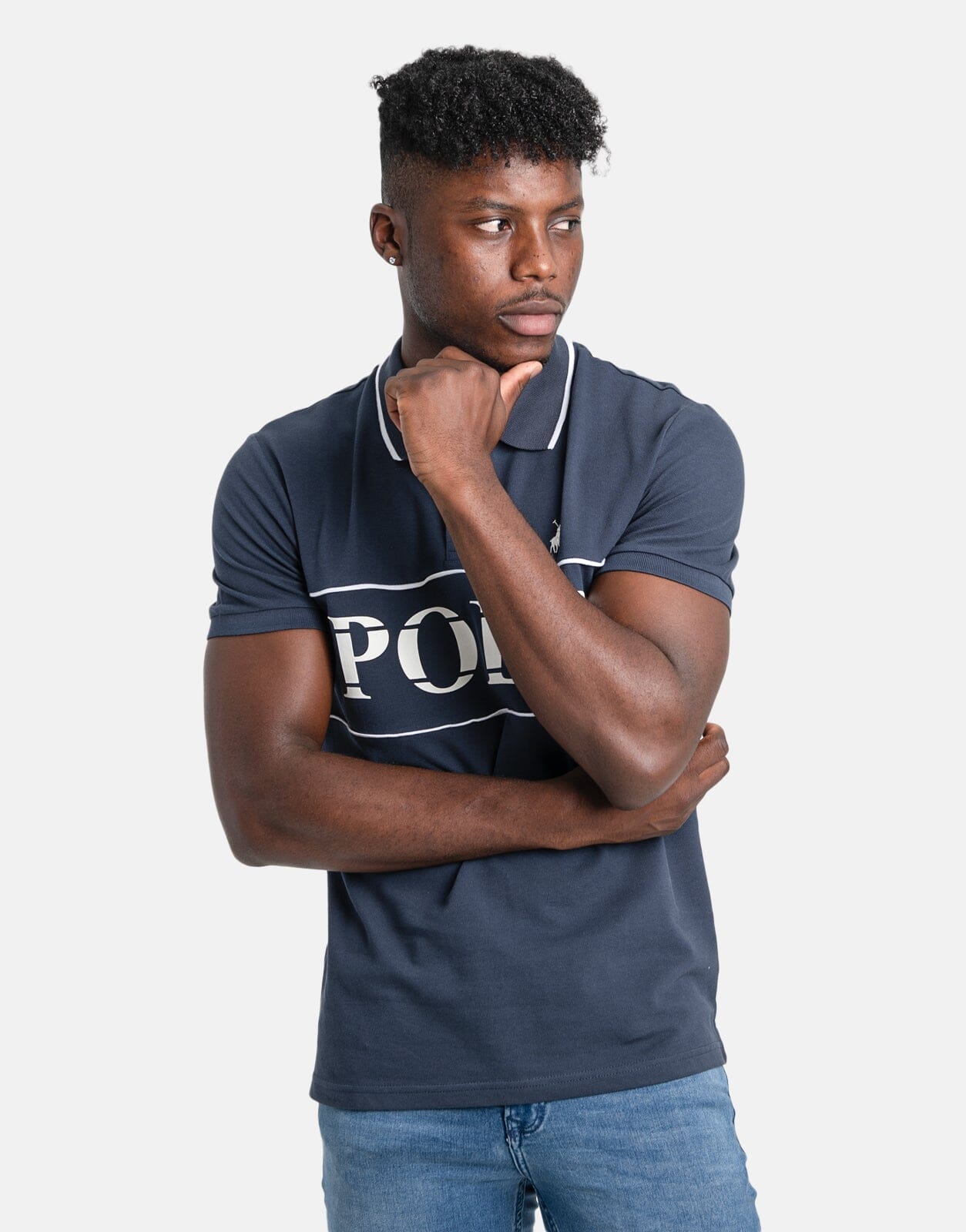 Polo Jacquard Logo White Polo Shirt