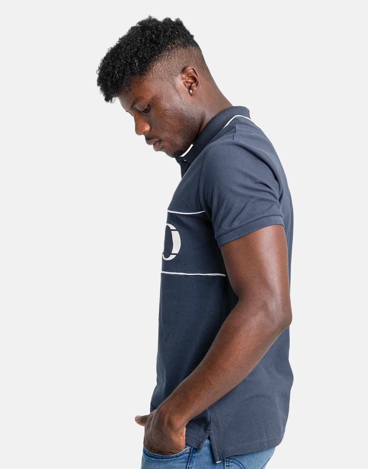 Polo Jacquard Logo White Polo Shirt