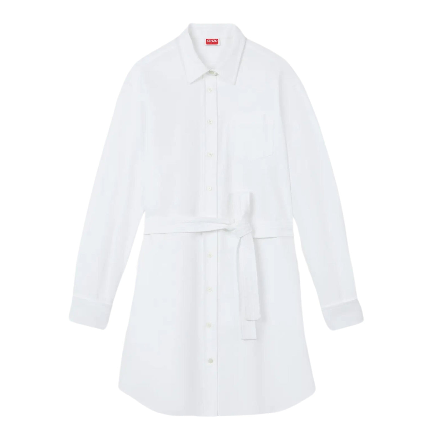 Kenzo Shirt Ladies Long With Belt White