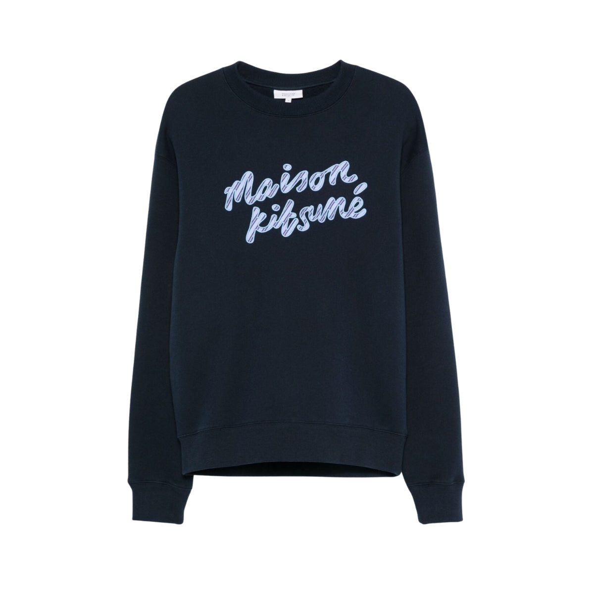 Maison Kitsune Sweater Striped Logo Navy
