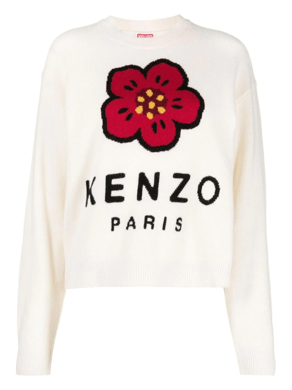 Kenzo Sweater Ladies Boke Flower Off-White