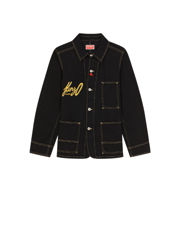 Kenzo Jacket Workwear Denim Logo Black