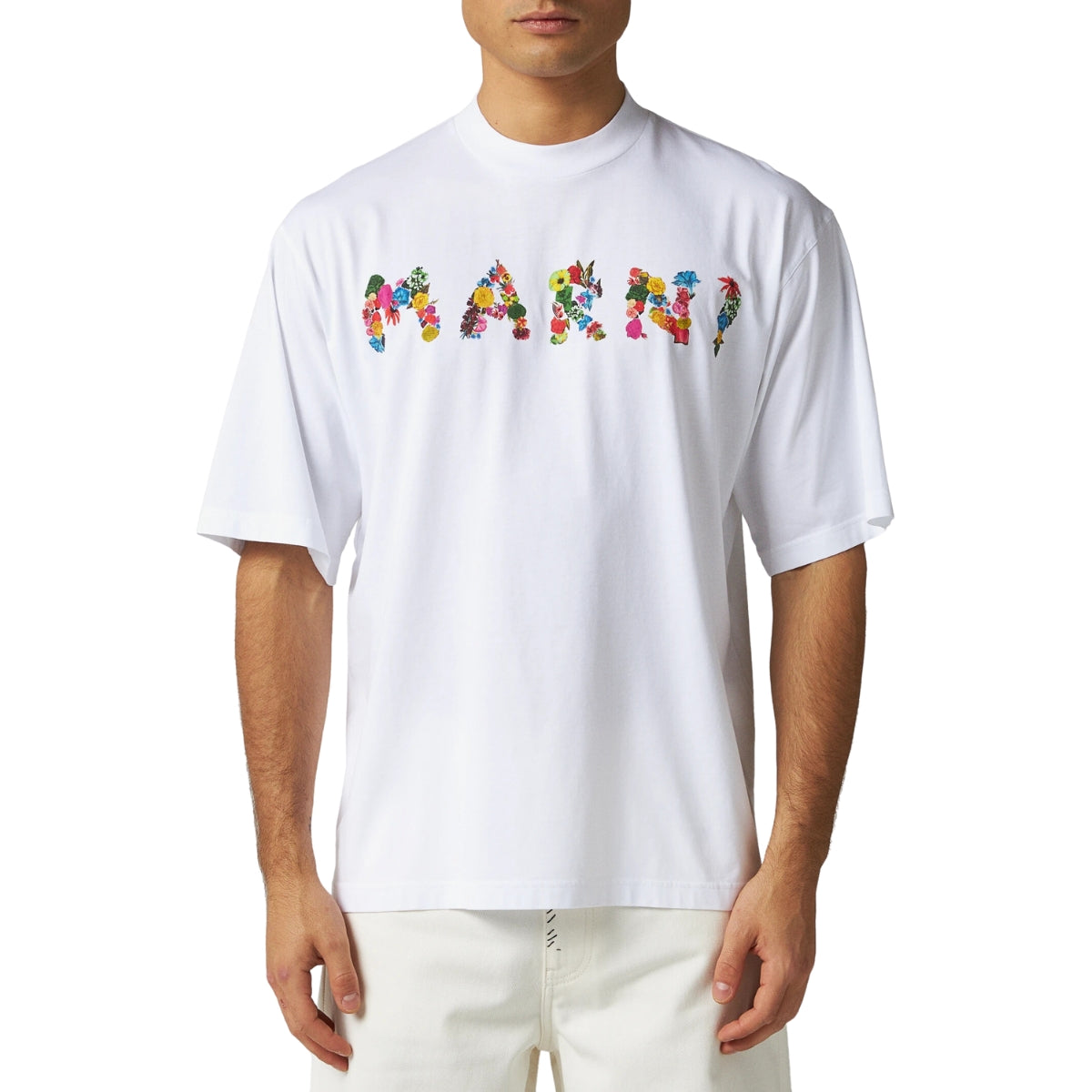 Marni T-Shirt Floral Logo White