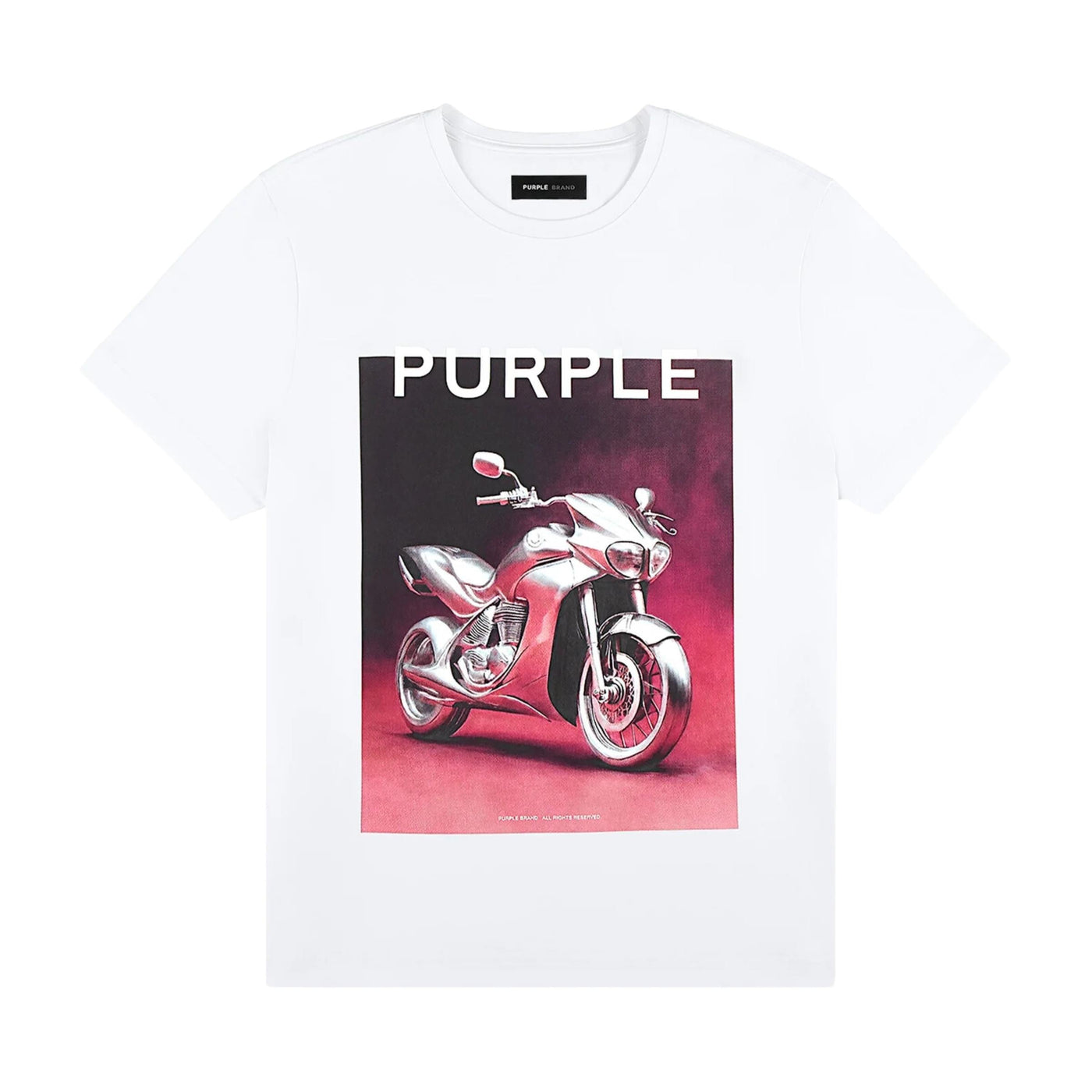 Purple T-Shirt Bike White
