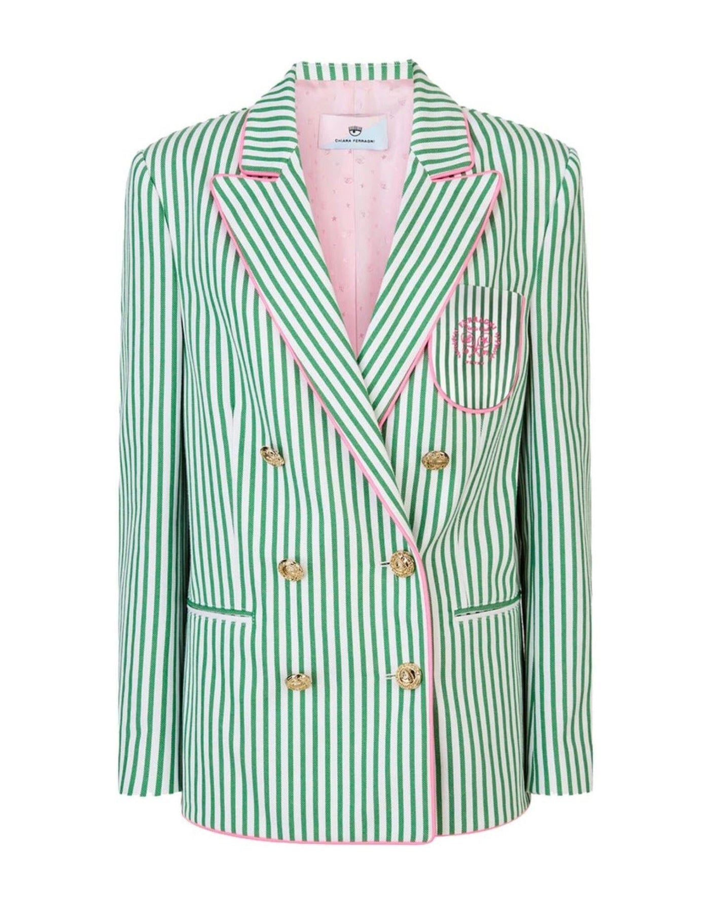 Chiara Ferragni Blazer Stripes Green-White
