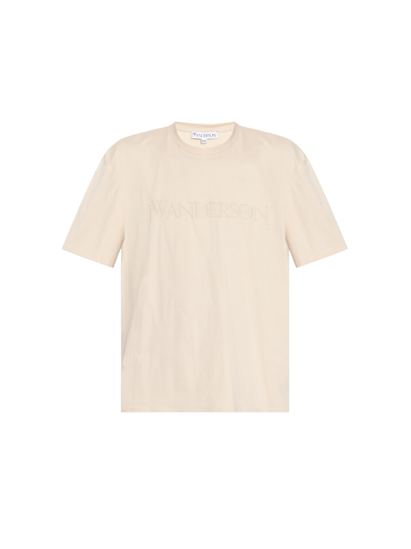 Jw Anderson T-Shirt Embroided Logo Beige