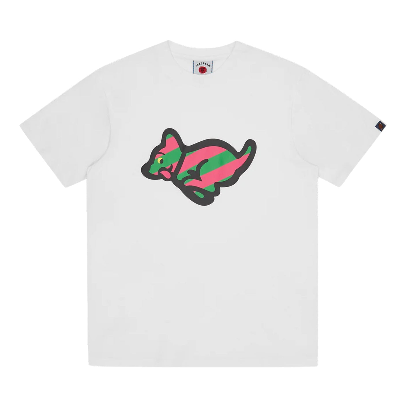 Ice-Cream T-Shirt Running Puppy White