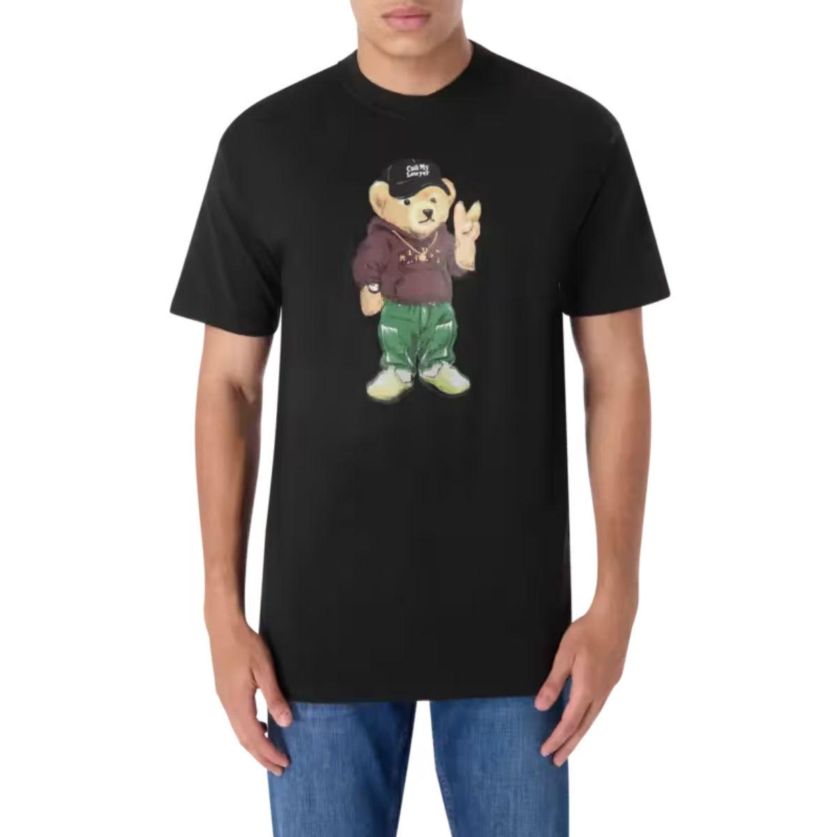 Market T-Shirt Peace Bear Washed Black