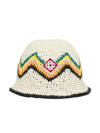 Casablanca Bucket Hat Crochet White-Multi
