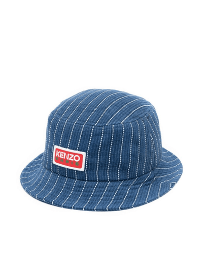 Kenzo Bucket Hat Stripes Medium Stone Denim Blue