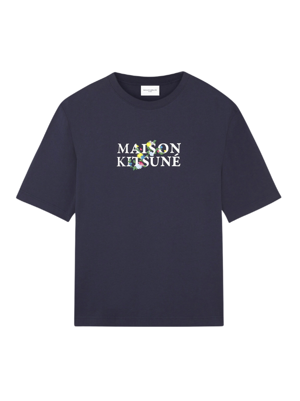 Maison Kitsune T-Shirt Flow Logo Navy