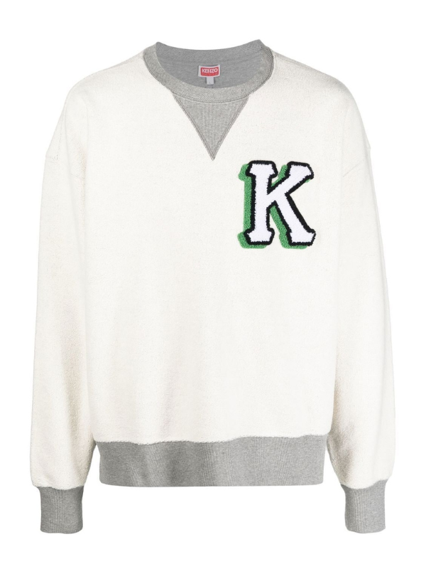 Kenzo Sweater Logo White-Grey