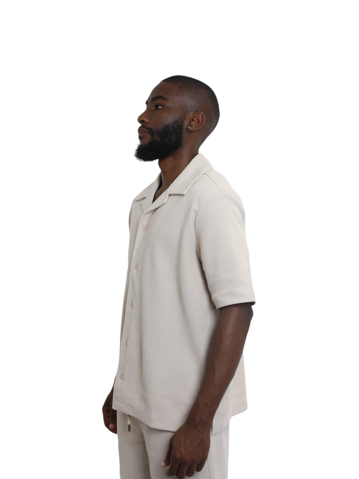 Capone Shirt Textured Basic Oatmeal