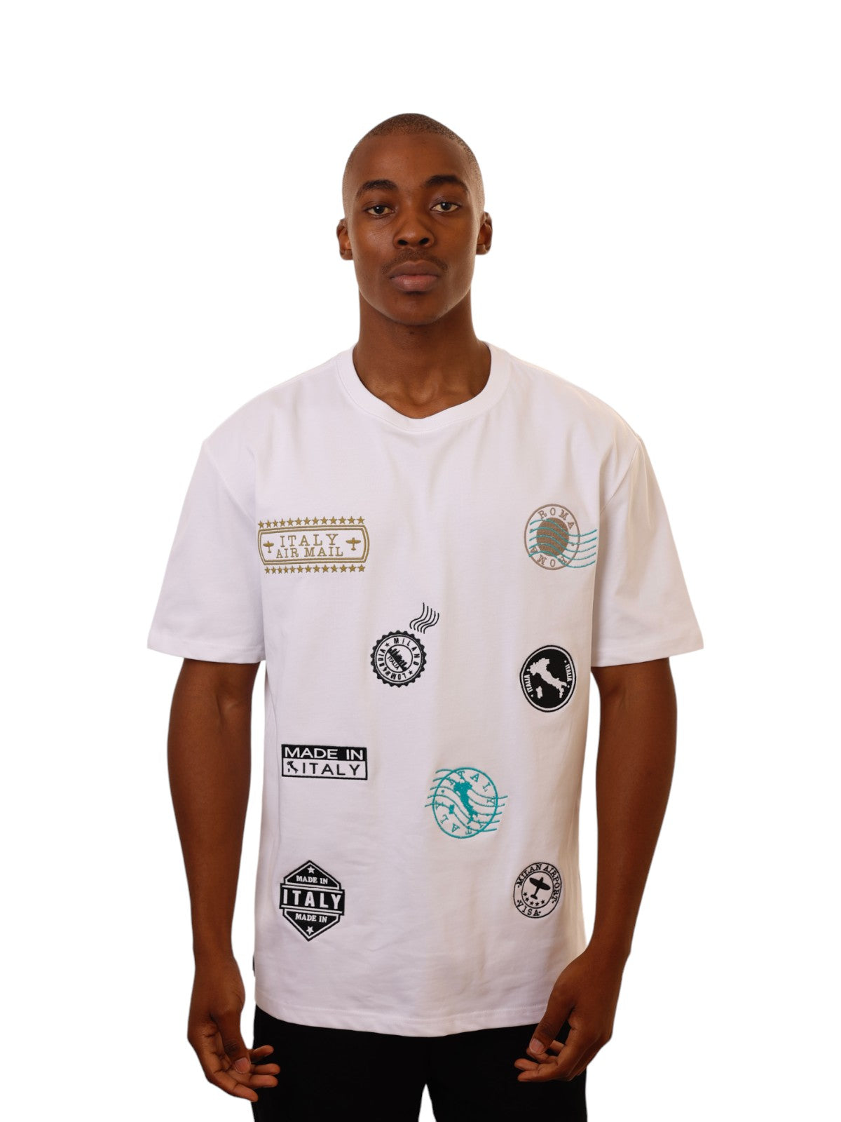 Capone T-Shirt Embossed  Stamps White