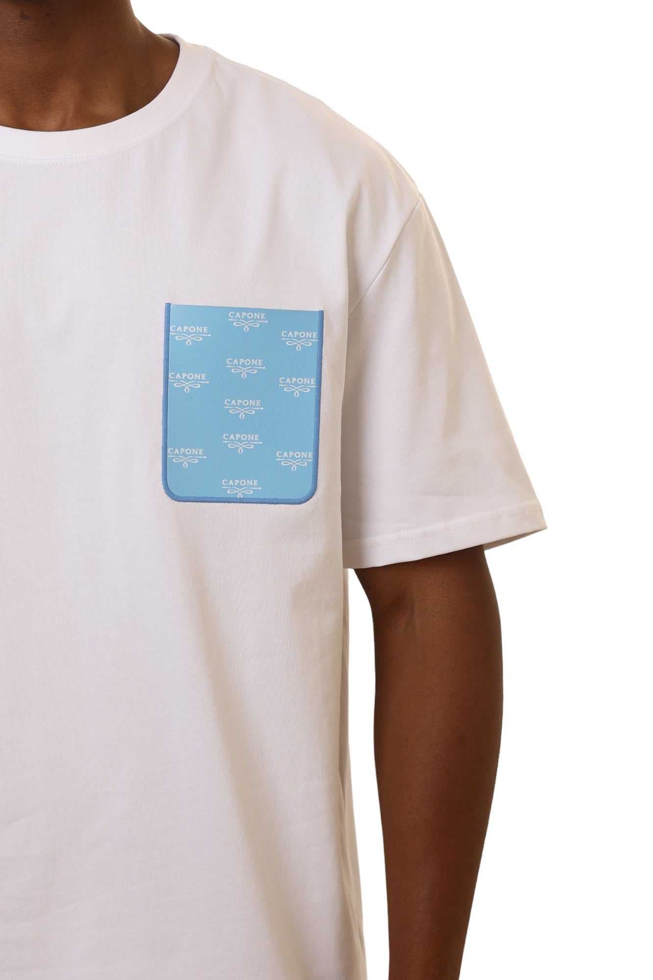 Capone T-Shirt Leather Patch White