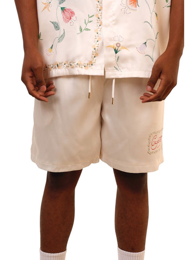Capone Short Floral Embroidered Beige