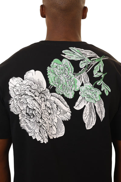 Capone T-Shirt Xiv Flower Emroidered Black-Green