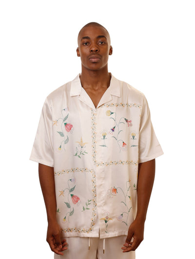 Capone Shirt Floral Embroidered Beige