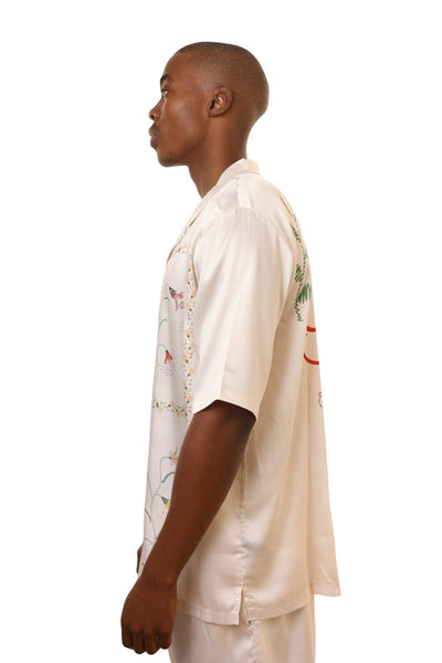 Capone Shirt Floral Embroidered Beige