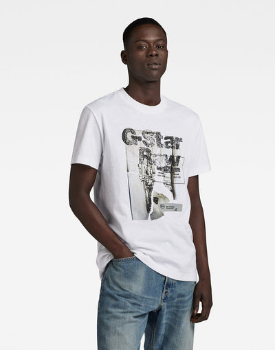 G-Star RAW HQ Print White T-Shirt