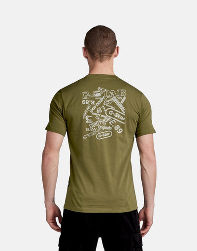 G-Star RAW Back Graphic Slim T-Shirt Dk Olive