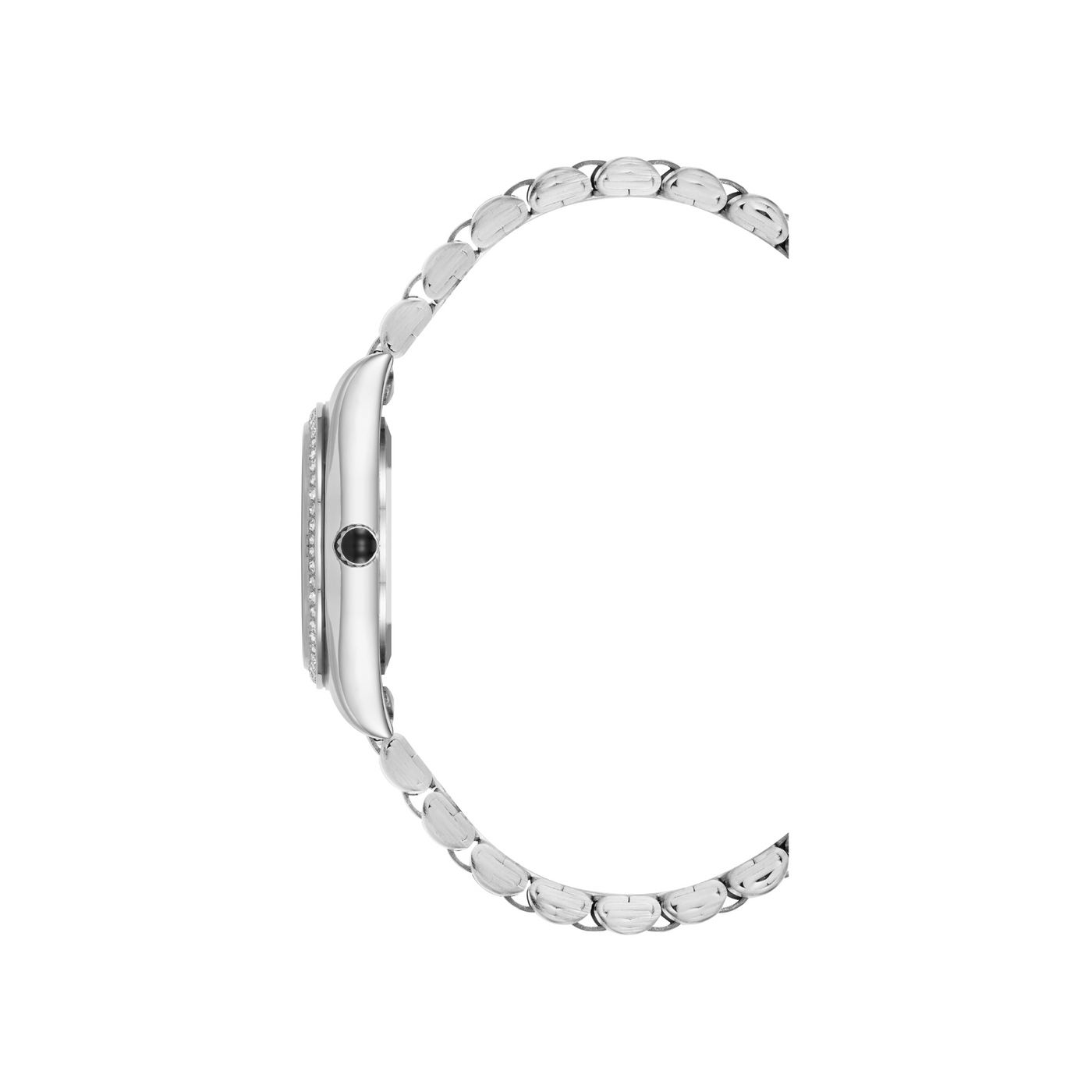 RHINESTONE-ACCENTED WATCH SILVER AQUA