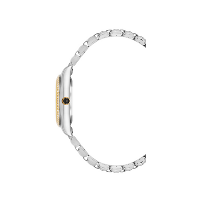 RHINESTONE-ACCENTED WATCH SILVER GOLD ROSE