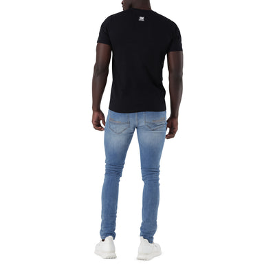 ETHAN CREW NECK LOGO TEE BLACK