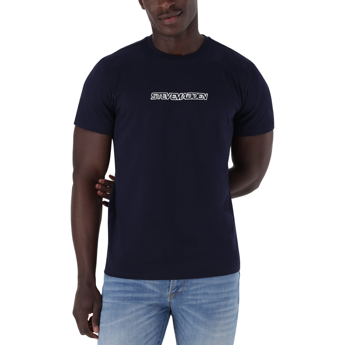 MILO NAVY CREW NECK LOGO TEE