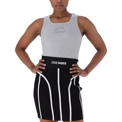 ISABELLA GREY MELANGE LOGO TANK TOP