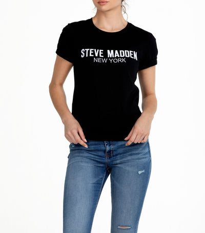 LIZA BLACK SLIMFIT LOGO TEE