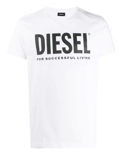 Diesel White logo-print cotton T-Shirt