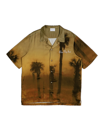 Blue Sky Inn Shirt Palm Print Sand