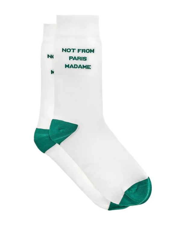 Drole De Monsieur Socks Slogan Green