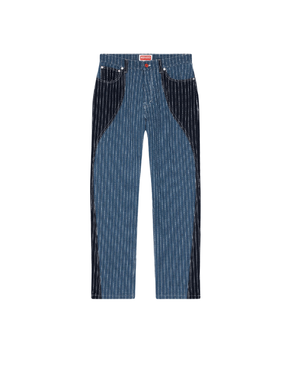 Kenzo Jeans Patchwork Striped Blue