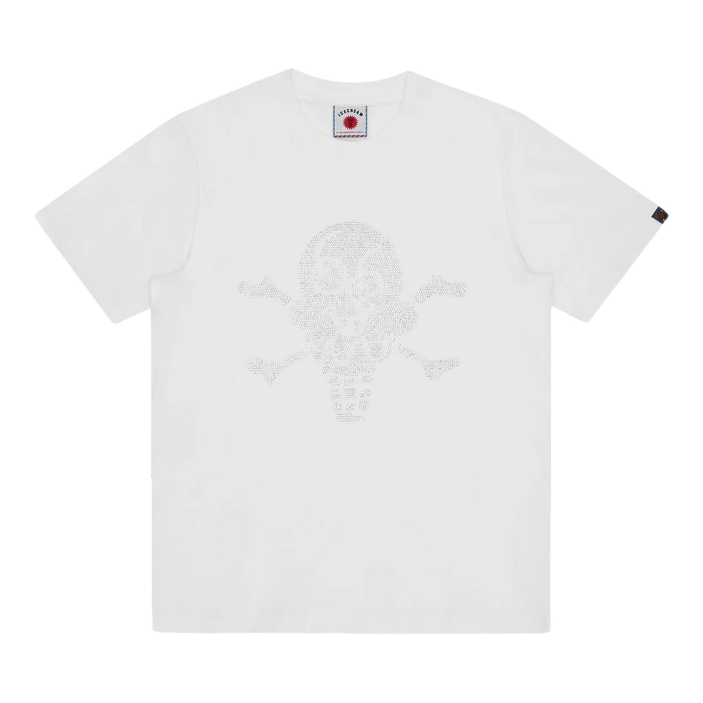 Ice-Cream T-Shirt Rhinestone Cones & Bones White
