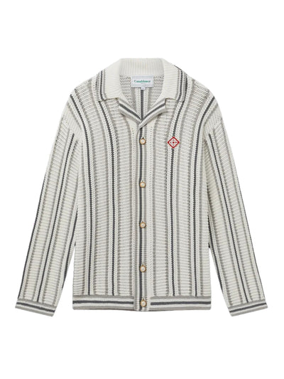 Casablanca Shirt Crochet Textured Grey-White