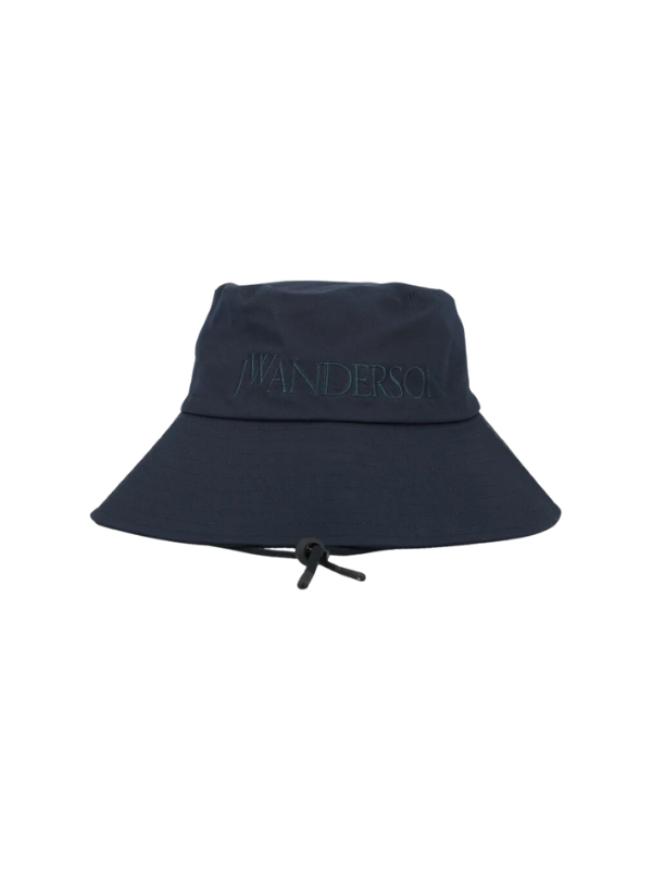 Jw Anderson Bucket Hat Logo Navy