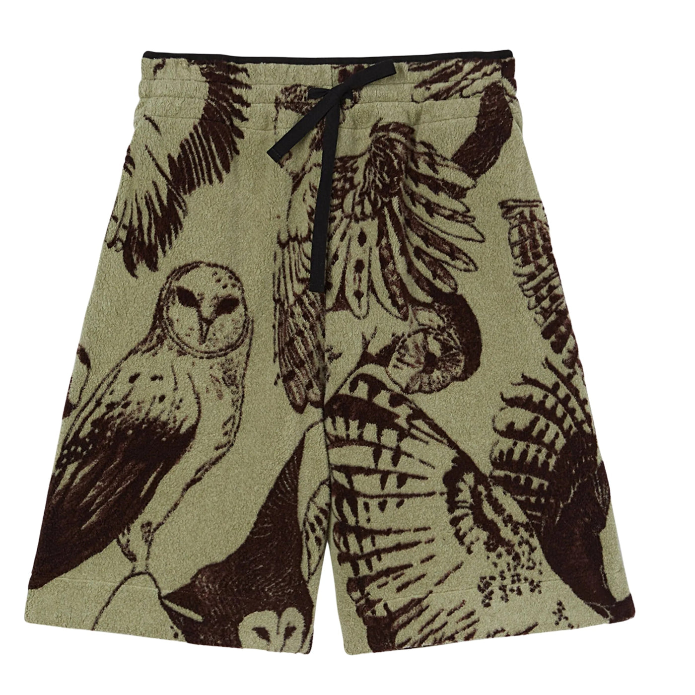 Jil Sander Shorts Allover Owl Print Khaki-Brown