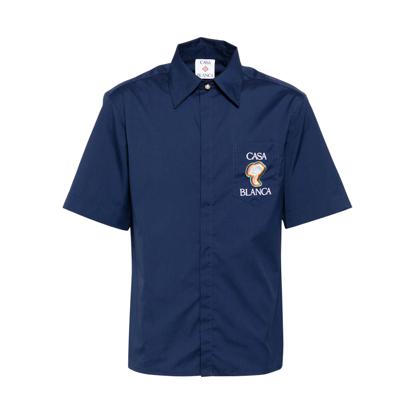 Casablanca Shirt Cuban Collar Navy