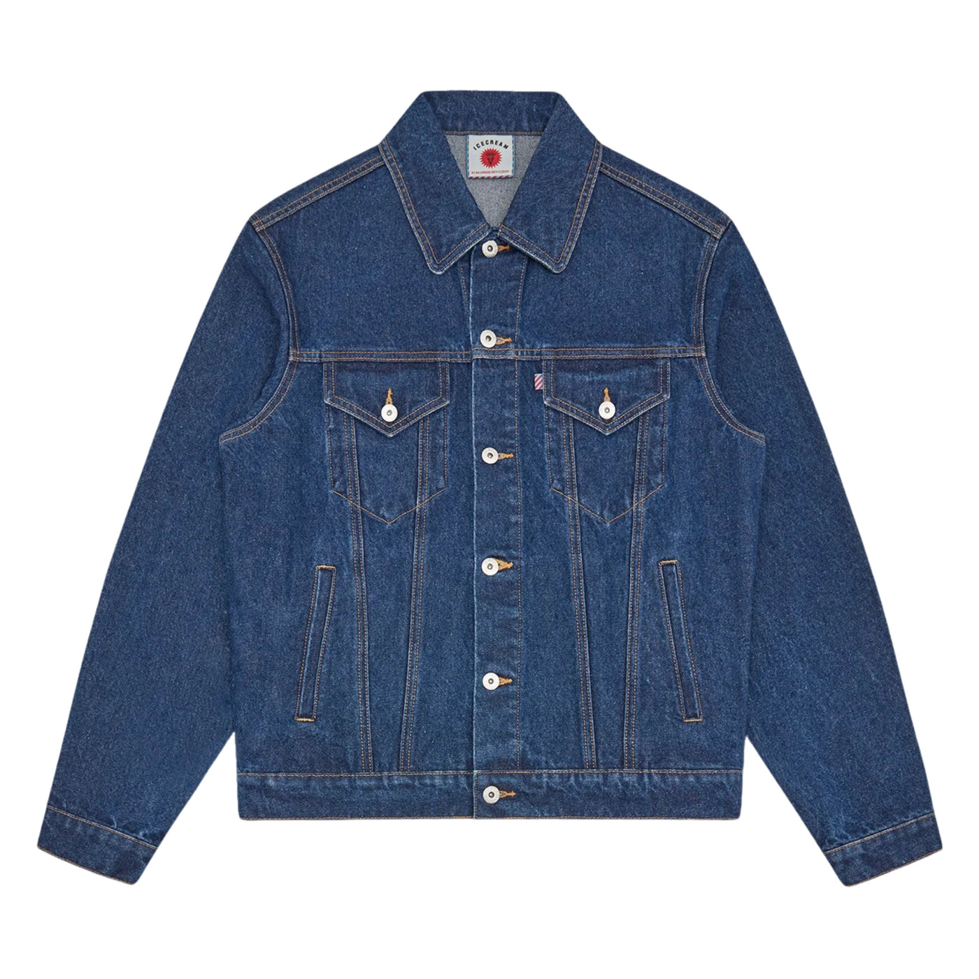Ice-Cream Jacket Lazer Drip Trucker Mid Wash Blue