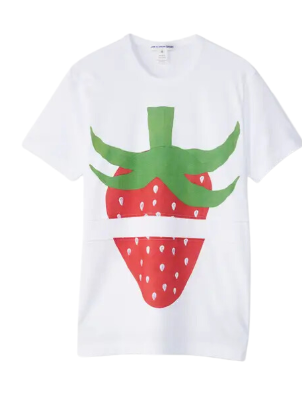 Comm Des Cargons T-Shirt Strawberry White